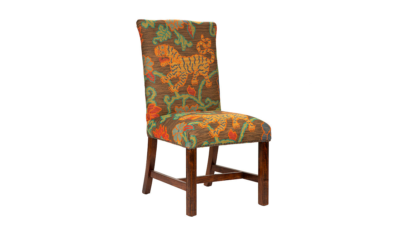 David Seyfried Lyall Dining Chair in brown fabric