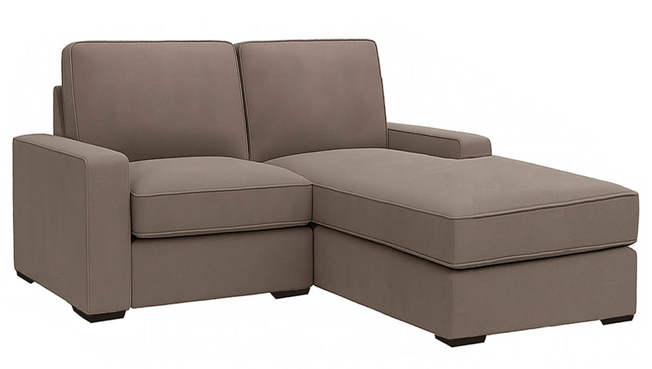 David Seyfried Manhattan Sofa / Chaise in Chase Irwin Ultrasuede Elephant fabric. Showroom Clearance