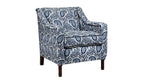 David Seyfried Munro Arm Chair in Thorp of London Physic fabric with Samuel & Sons Swiss Velvet Piping Cord Lapis