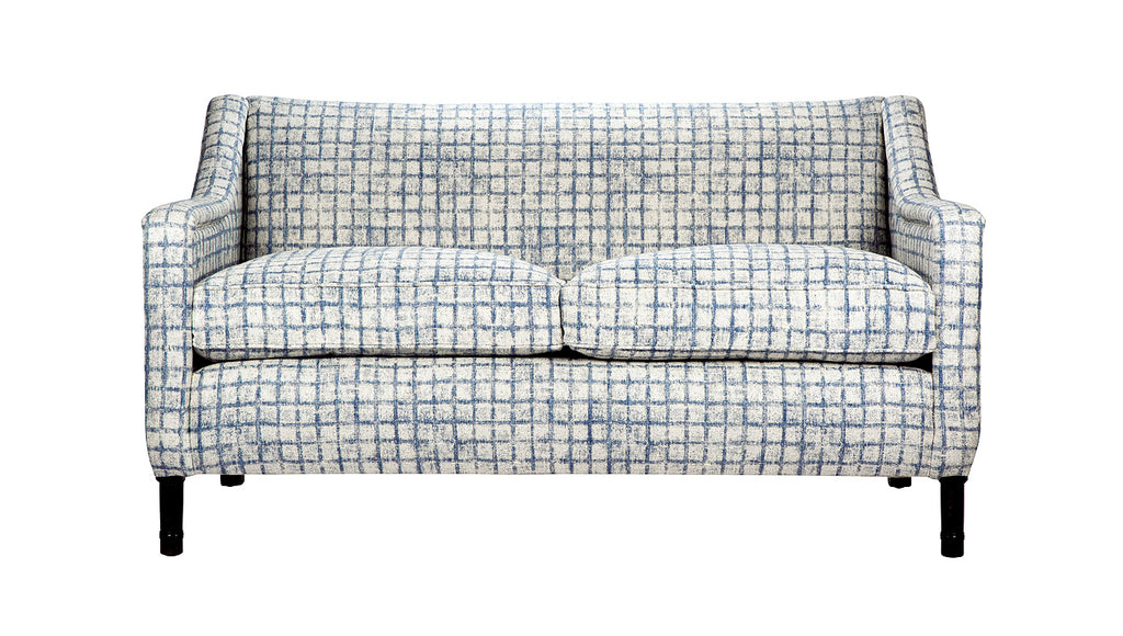 David Seyfried Munro sofa in Pierre Frey Neville Ceruleen fabric
