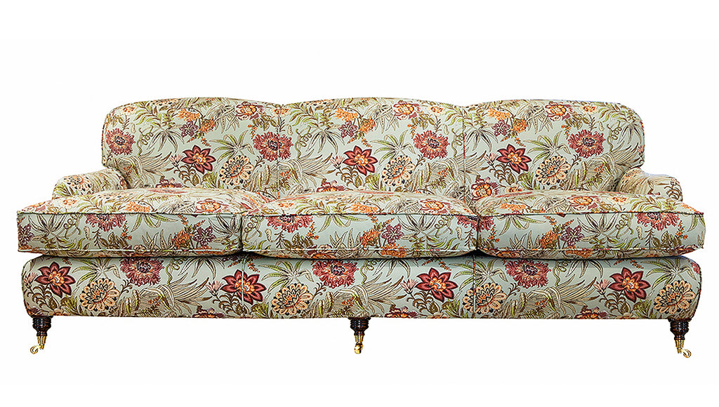 David Seyfried Oakley three seater sofa in floral fabric