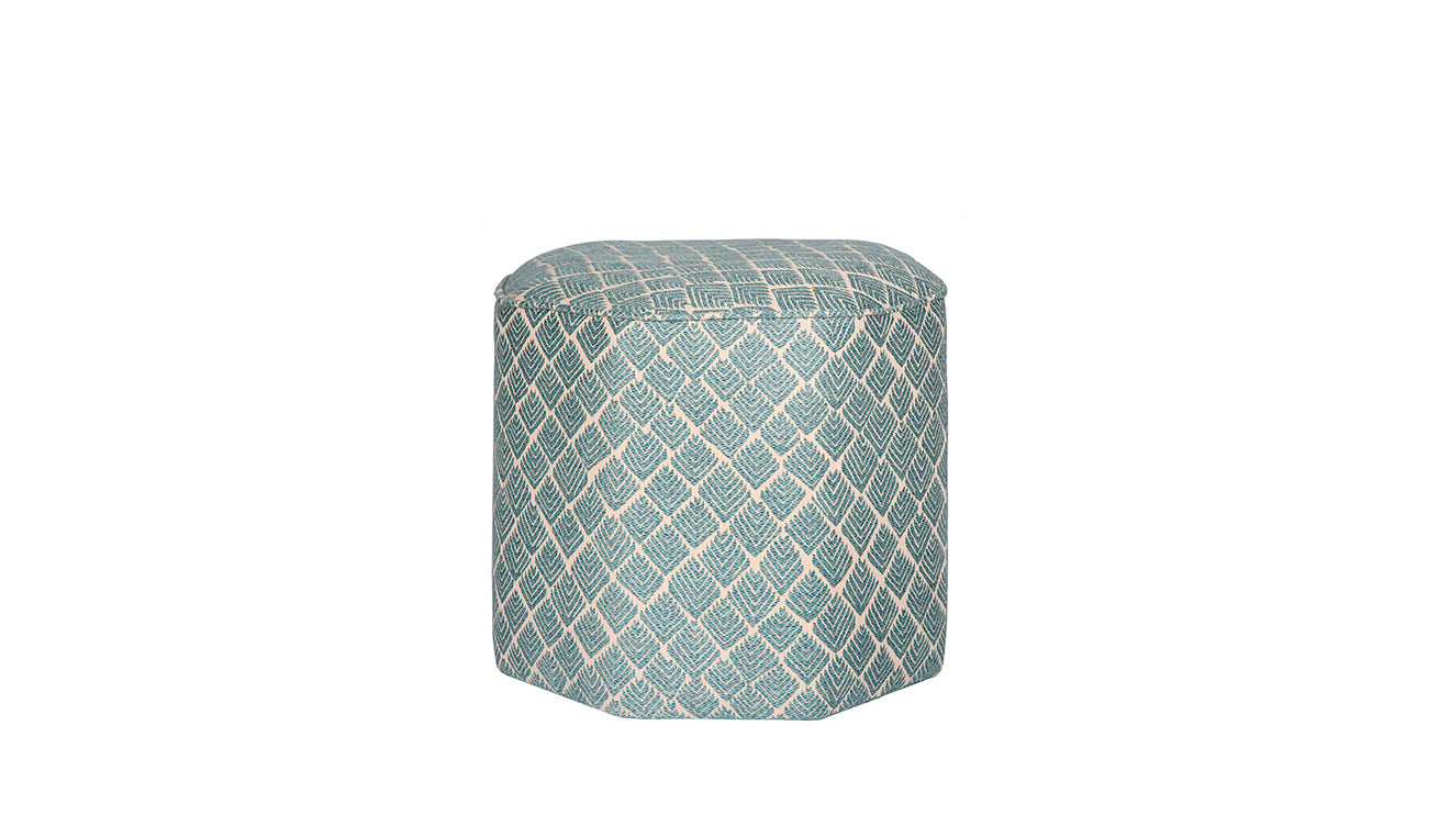 David Seyfried Octagonal Stool in blue pattern