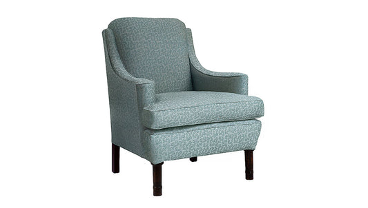 David Seyfried Ripple Chair (Large) in Salvesen Graham Seaweed Woven Aegean fabric. Showroom Clearance
