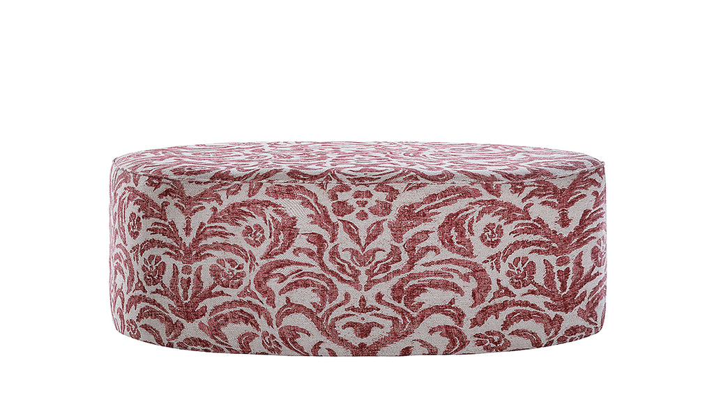 David Seyfried Oval stool in red fabric