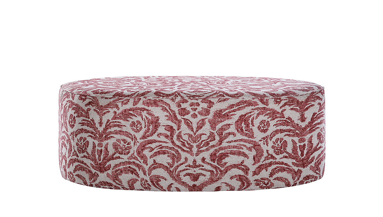 David Seyfried Oval stool in red fabric