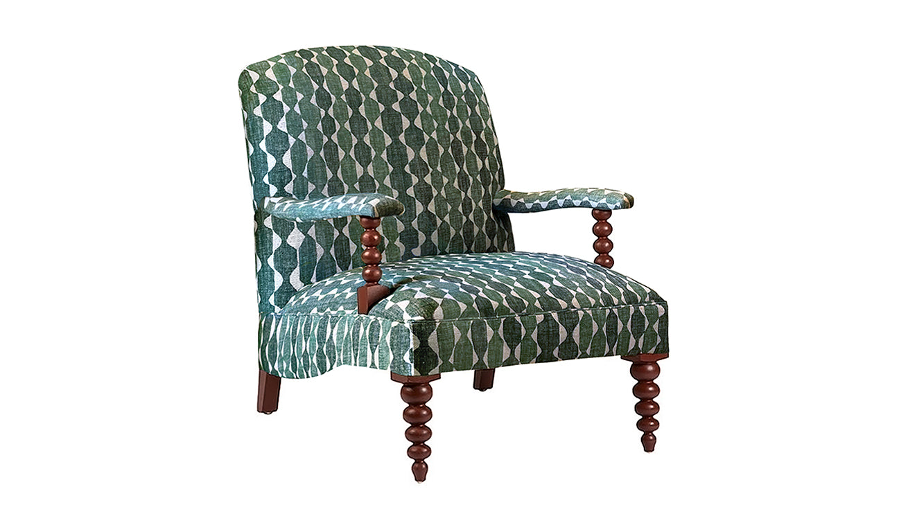 David Seyfried Portobello Chair in Fermoie Whittle WHIT-006 fabric. Showroom Clearance 