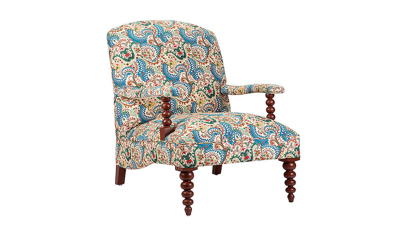 David Seyfried Portobello Chair in paisley fabric
