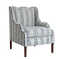 David Seyfried Ripple Chair (Large) in Stroheim Bharati 02 fabric with Samuel & Sons Lapis Swiss Velvet Piping. Showroom Clearance