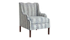 David Seyfried Large Ripple Chair in Stroheim Bharati 02 fabric with Samuel & Sons Lapis Swiss Velvet Piping