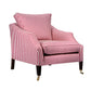 David Seyfried Rochester Chair in Sanderson Pinetum Stripe Mulberry fabric
