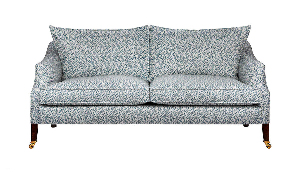 David Seyfried Rochester Sofa in Jean Munro Waterberry Heavenly Blue fabric