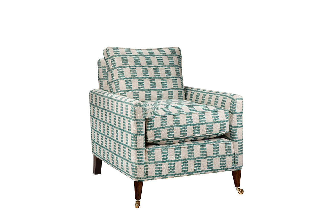 David Seyfried Sanford Chair in Fermoie Cove 017 fabric. Showroom Clearance.