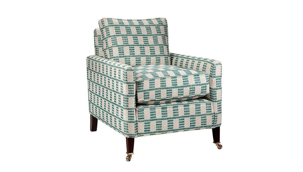 David Seyfried Sanford Chair in Fermoie Cove fabric  