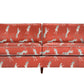 David Seyfried Sanford 3 seater sofa in  Altfield Bagheera Chili fabric with Romo Stripe piping. Showroom clearance