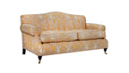 David Seyfried Shaped Back Sofa with pattern side view 