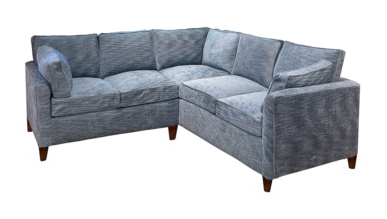 David Seyfried Side Cushion Corner Unit in Marvic Perses Chambray 5802-23 fabric