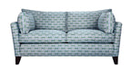 David Seyfried Side Cushion sofa in blue fabric