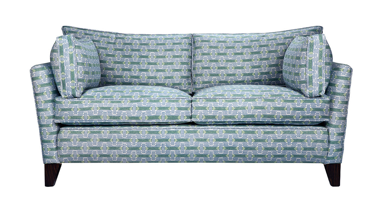 David Seyfried Side Cushion sofa in blue fabric
