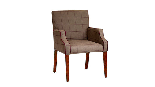 David Seyfried Sloane Chair in Loro Piana Zelander Sitatunga wool with Sherpas Granato cashmere contrast piping. Showroom Clearance.