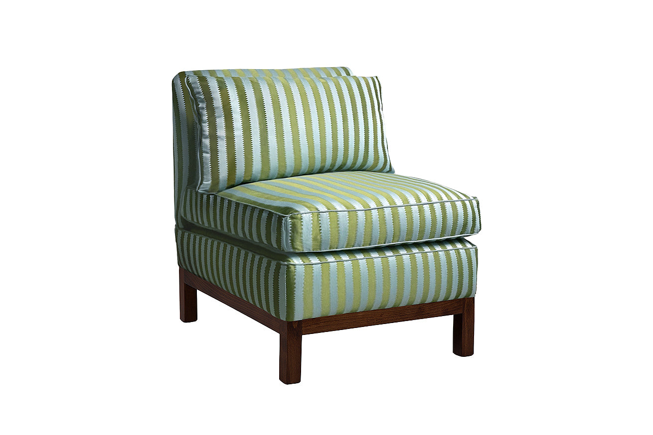 David Seyfried Tilney Chair in Sanderson Regency fabric