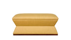 David Seyfried Waisted End of Bed Stool in yellow fabric