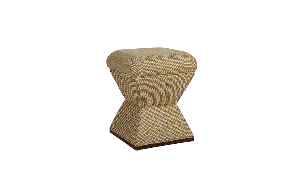 David Seyfried Waisted Stool in cream fabric