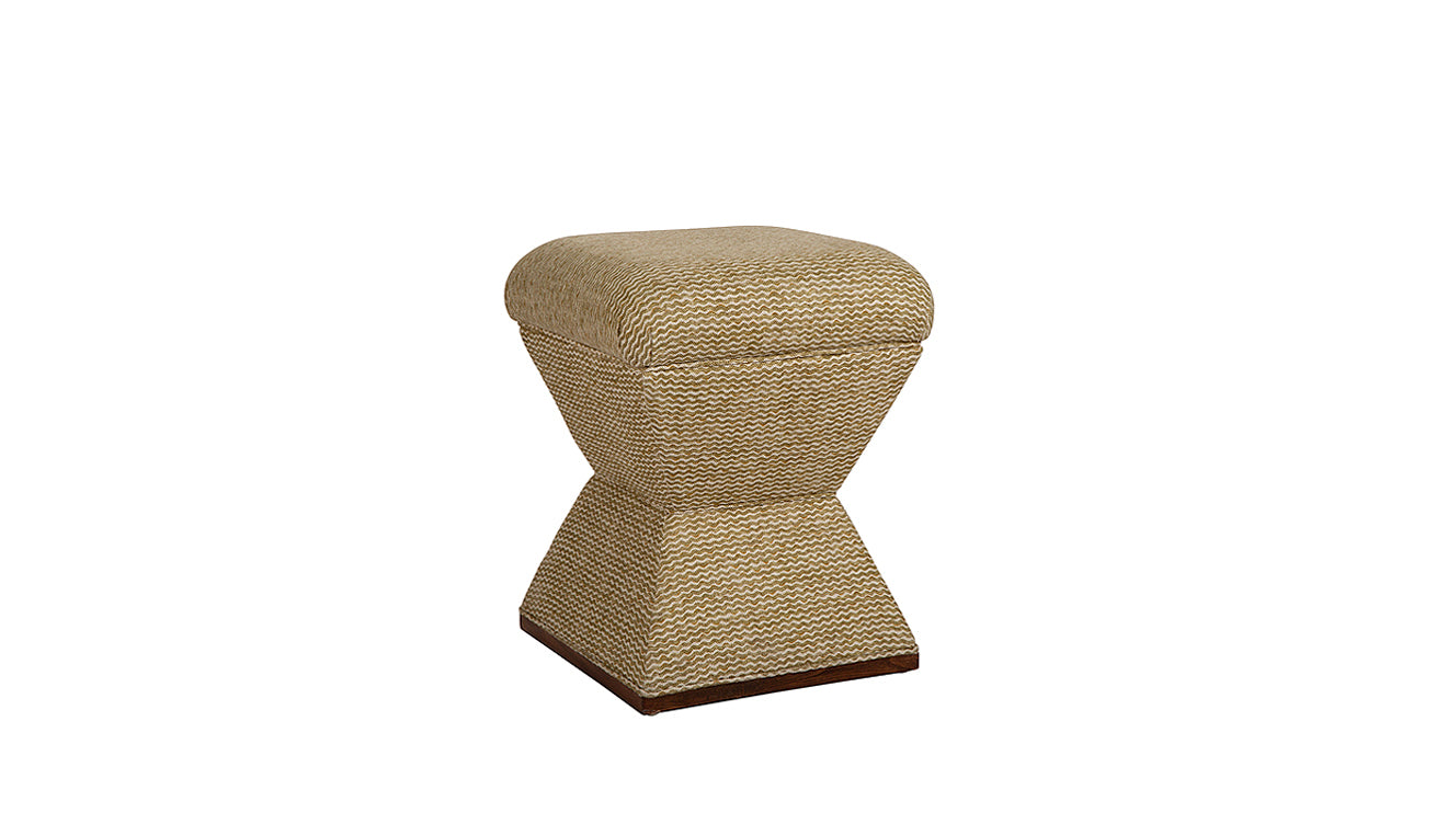 David Seyfried Waisted Stool in cream fabric