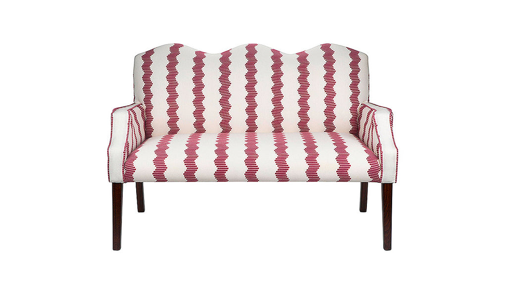 David Seyfried Wave Bench in Jessica Osborne fabric