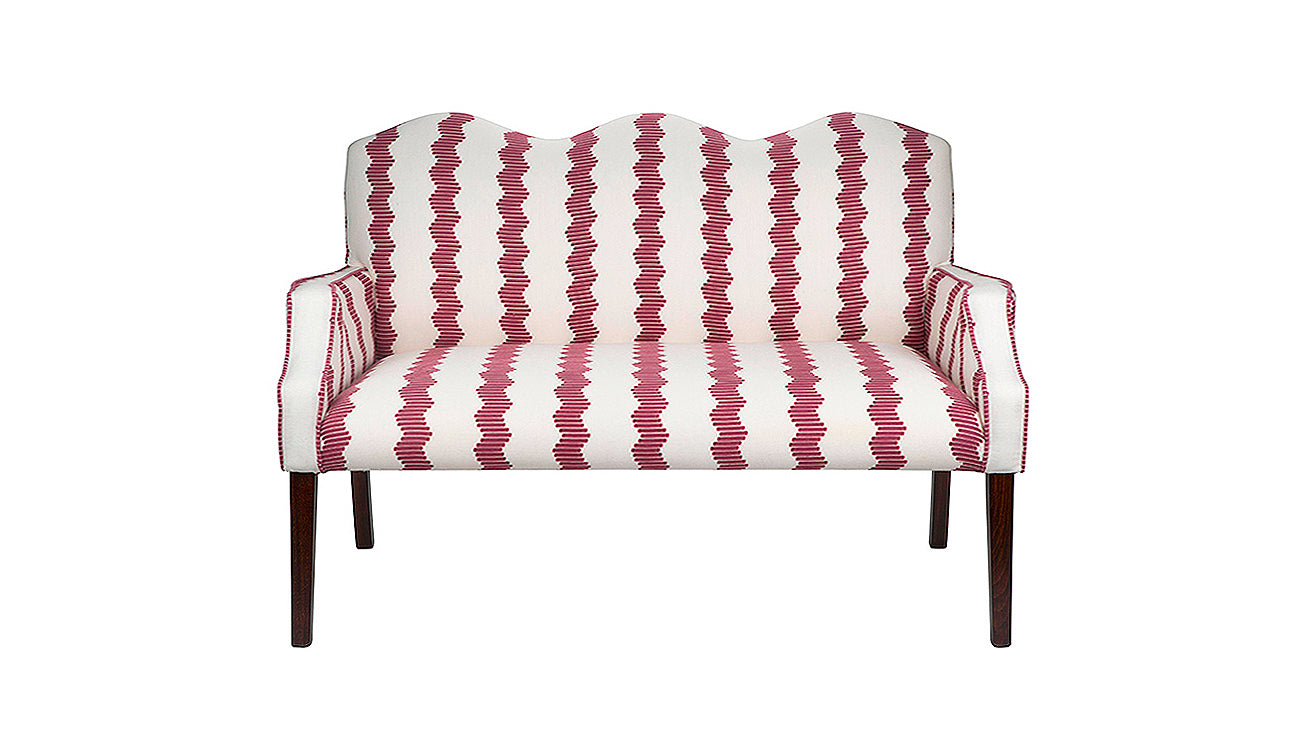 David Seyfried Wave Bench in Jessica Osborne fabric