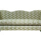 David Seyfried Wave Sofa in Studio Humbug Meander Pickle with Farrow & Ball Beverley painted legs. Showroom Clearance