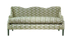 David Seyfried Wave sofa in Studio Humbug Meander Pickle with Farrow & Ball Beverley painted legs