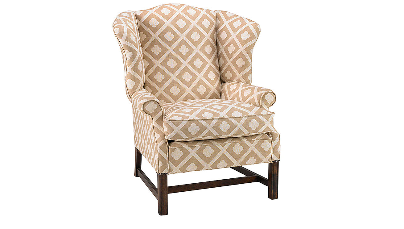 David Seyfried Wing Chair with Stretchers