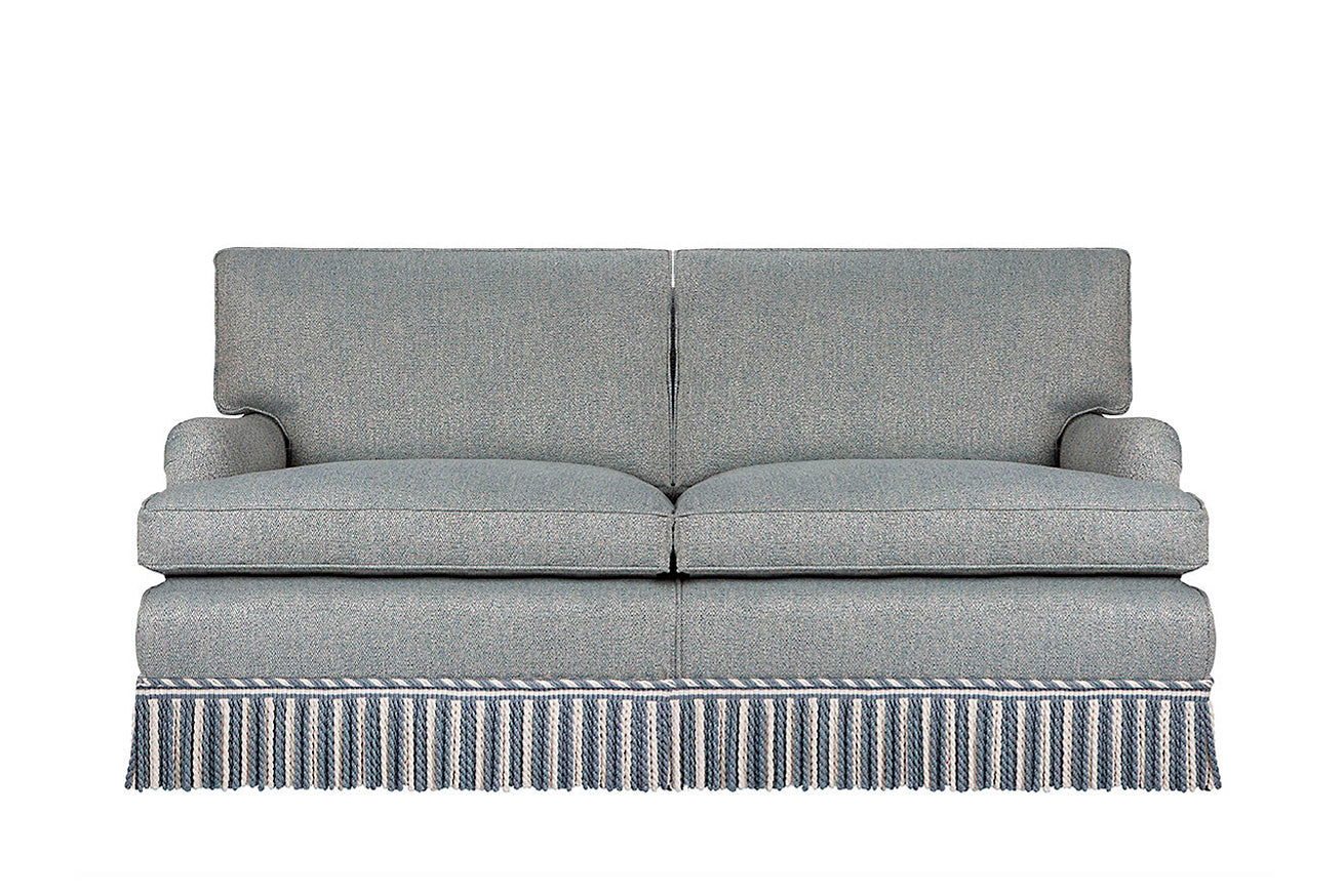 David Seyfried Eaton Sofa in Romo fabric with fringe