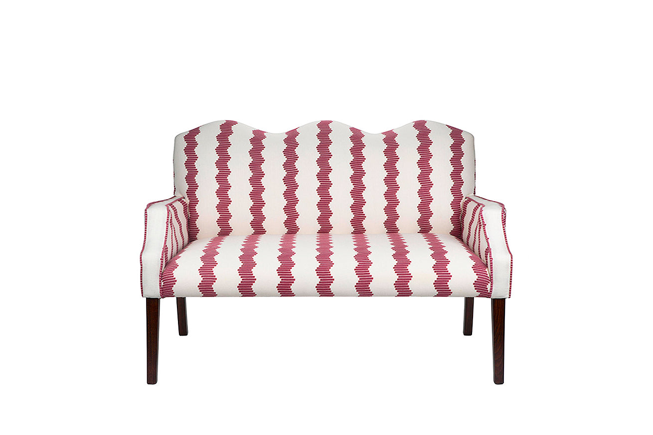 David Seyfried Wave Bench in Jessica Osborne fabric